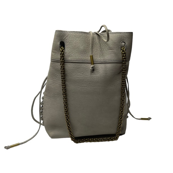 Jerome Dreyfuss | Gary Bucket Bag in Gray Nubuck Leather/Gold - Picture 6 of 13